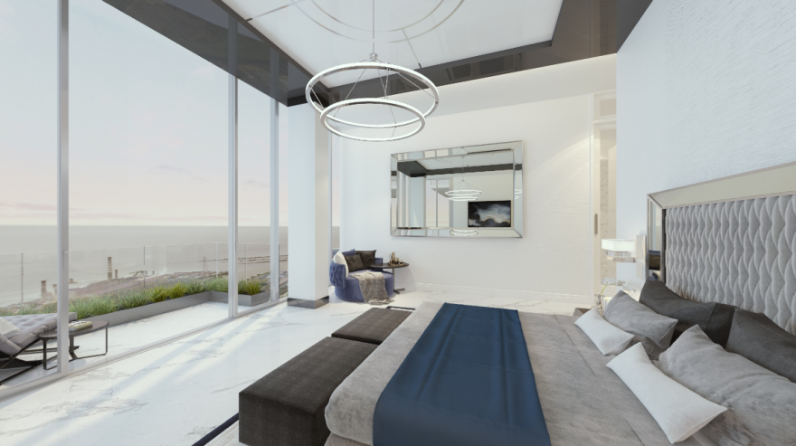 Dormitorio de un piso en el complejo